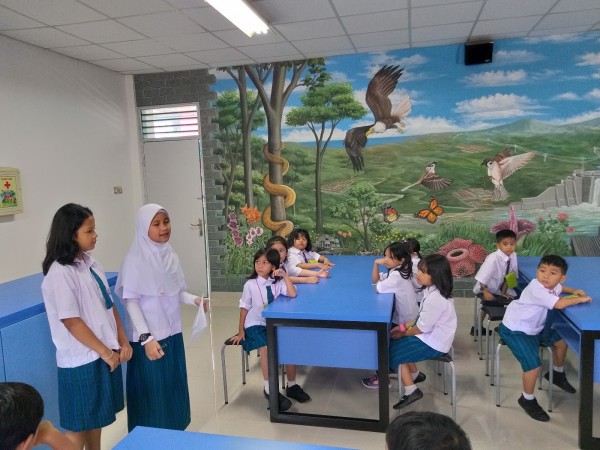 Menjelaskan ruangan belajar