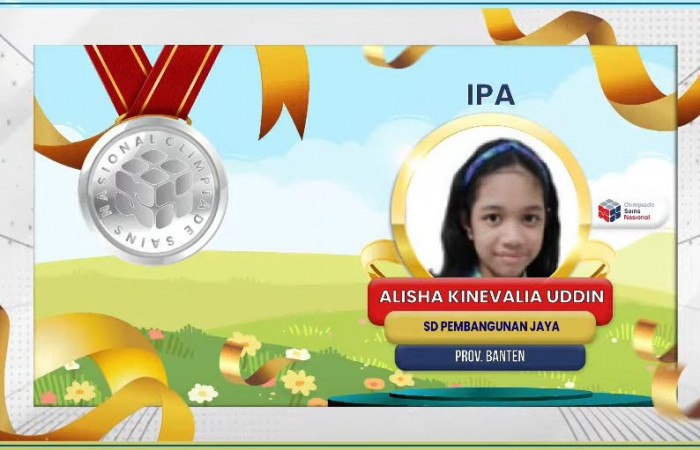 Alisha meraih medali perak dlm OSN IPA tahun 2023