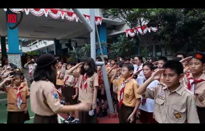 Upacara Memperingati HUT Pramuka di SD Pembangunan Jaya